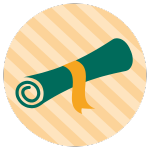 A rolled up diploma 